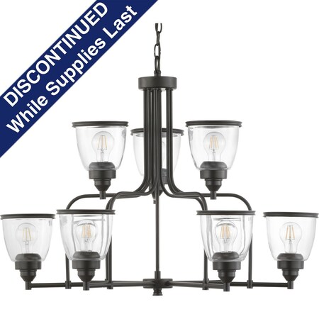 Progress Lighting Saluda Collection Nine-Light Chandelier P400137-020